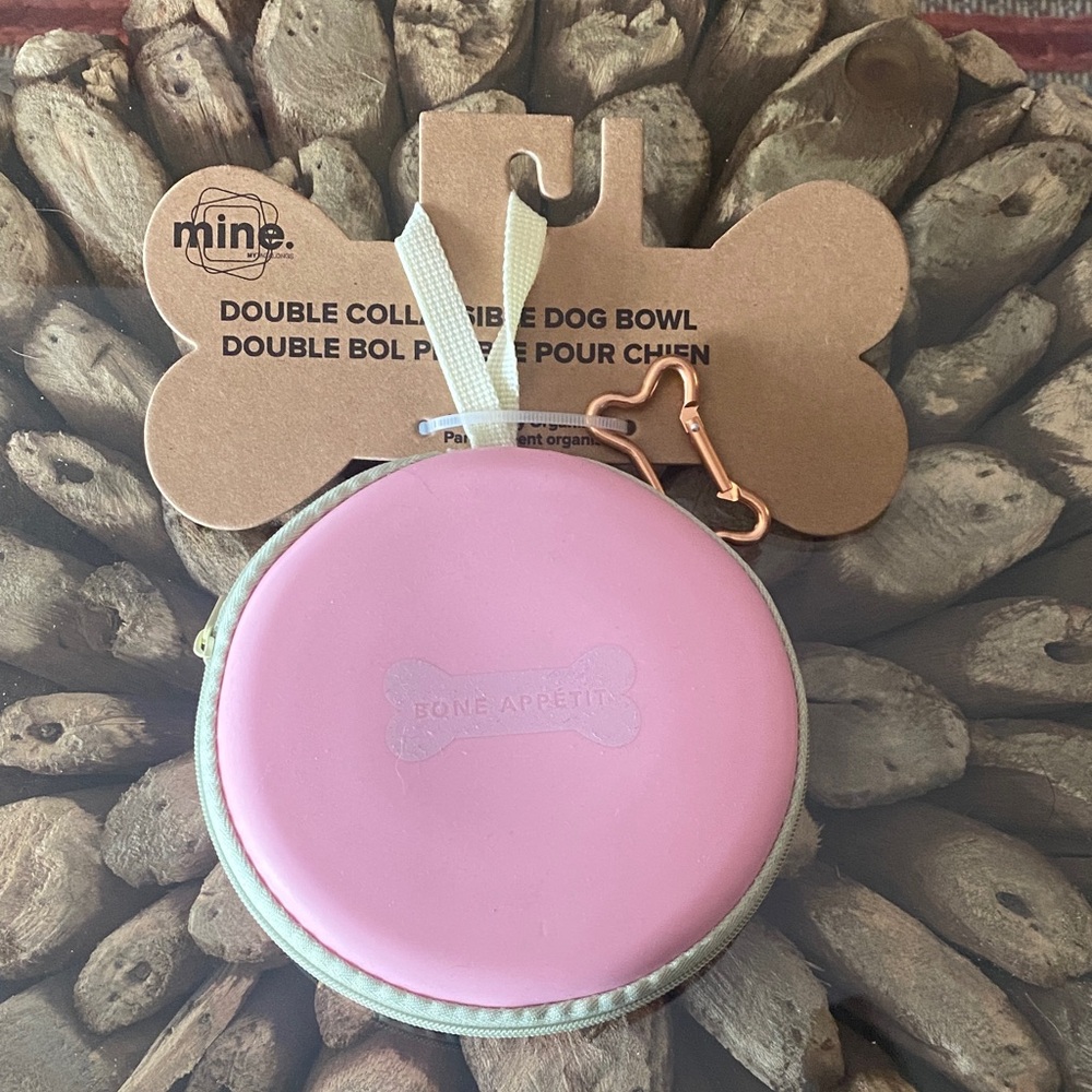 Pink Double Collapsible Dog Bowl